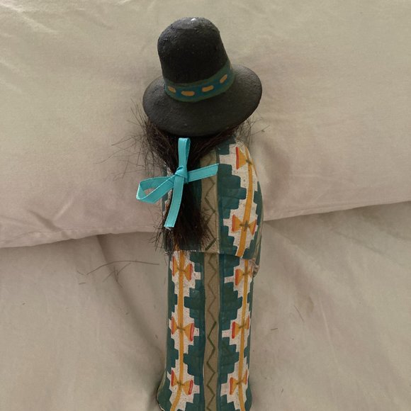 Fired Clay Coyote with Serape and Hat, Tubac, Arizona, Southwestern style - Picture 4 of 5